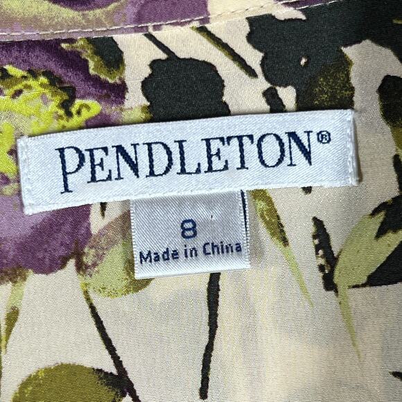 Pendleton Shirt Womens 8 Silk Watercolor Lightweight Button Front Longsleeve - Picture 4 of 8